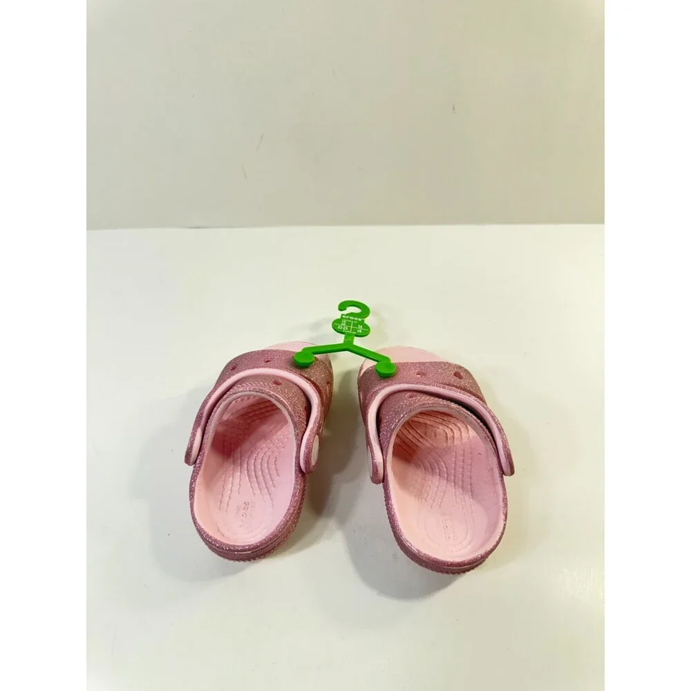 Crocs Unisex Classic Sandal V2 (Toddler) Pink Milk/Glitter 6 Medium